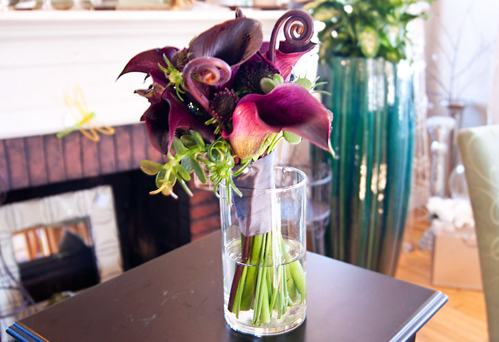 Purple Calla Lillies Wedding Flowers in Green Bay