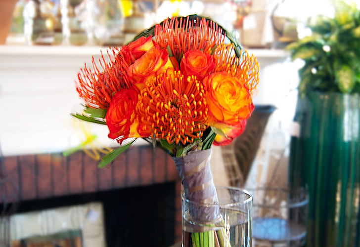 Orange Wedding Flowers in Green Bay