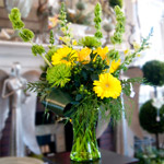 Green and Gold Flower Arrangement